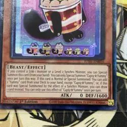 Yugioh Cupsy Yummy JUSH-EN016 1st Edition Collector's Rare NM - Image 3