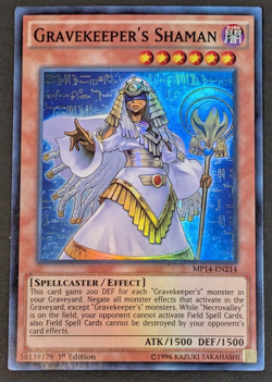 Yugioh TCG - 1x Gravekeeper's Shaman - MP14-EN214 - NM/LP - 1st Super Rare 2014 - Image 1