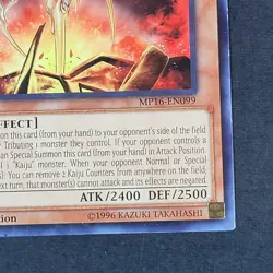 Yugioh TCG - Kumongous the Sticky String Kaiju - MP16-EN099 - NM - 1st Ed 2016 - Image 4
