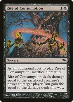 Rite of Consumption x1 Shadowmoor MTG Magic the Gathering Black Sorcery Card - Image 1
