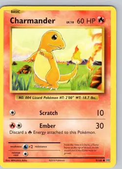 Pokemon TCG Charmander XY Evolutions 9/108 Regular Common Card NM - Image 1