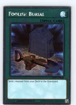Yu-Gi-Oh TCG Foolish Burial NKRT-EN028 Limited Edition Platinum Rare Card NM - Image 1
