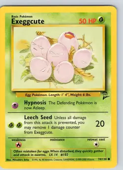 Pokemon TCG Exeggcute Base Set 2 74/130 Unlimited Regular Common Card WOTC NM - Image 1