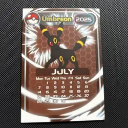 Pokemon Peru Exclusive Calendar Card Umbreon - Image 1