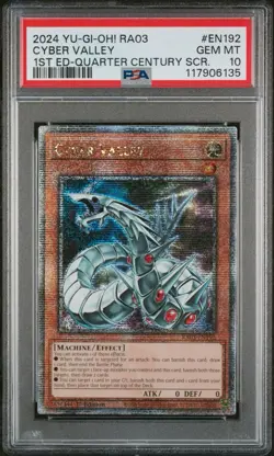 2025 PSA 10 YUGIOH RA04 QCR SECRET RARE CYBER VALLEY 💫 - Image 1