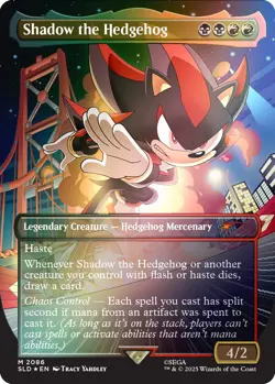 PRE-SALE - Shadow The Hedgehog ✨🌈 Rainbow FOIL✨Secret Lair x Sonic Magic Mtg - Image 1