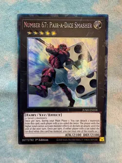 YUGIOH NUMBER 67: PAIR-A-DICE SMASHER COLLECTORS RARE 1ST NEAR MINT JUSH-EN058 - Image 1