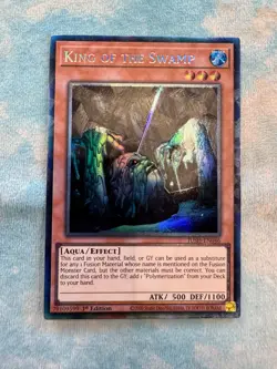 YUGIOH KING OF THE SWAMP COLLECTORS RARE 1ST NEAR MINT JUSH-EN046 - Image 1