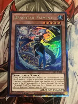YUGIOH DRACOTAIL FAIMENA COLLECTORS RARE 1ST NEAR MINT JUSH-EN002 - Image 1