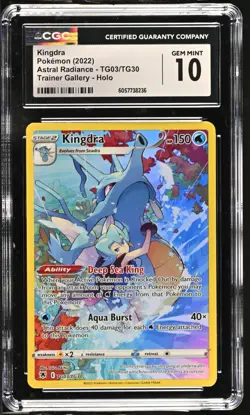CGC 10 Kingdra TG03/TG30 Trainer Gallery SWSH Astral Radiance Pokemon Card - Image 1