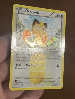 NM Secret Rare Meowth Noble Victories 102/101 Holo Textured Card Pokemon TCG - Image 1