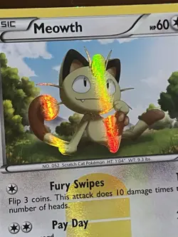 NM Secret Rare Meowth Noble Victories 102/101 Holo Textured Card Pokemon TCG - Image 3
