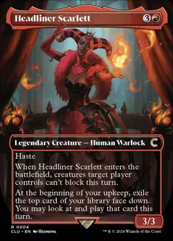 MTG 1x Headliner Scarlett, NM, Ravnica: Clue Edition, Haste Top Card Library - Image 1