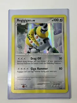 Pokemon Regigigas DP40 JUMBO Holo Oversized Promo Card with Toploader LP - Image 1