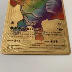 Rillaboom Vmax Rainbow Gold Foil Fan Art Textured Collector Pokemon Card PK1 - Image 3