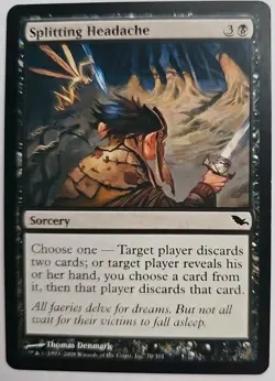 MTG Magic The Gathering Card Splitting Headache Sorcery Black Shadowmoor - Image 1
