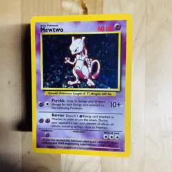 Vintage 1999 Mewtwo 10/102 Base Set Holo Rare English Pokemon TCG WOTC MP Card - Image 2