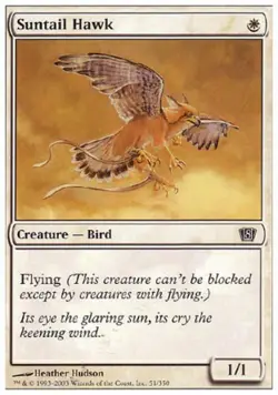 Suntail Hawk -Foil Light Play MTG 8th Edition - Image 1