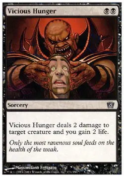Vicious Hunger -Foil Light Play MTG 8th Edition - Image 1