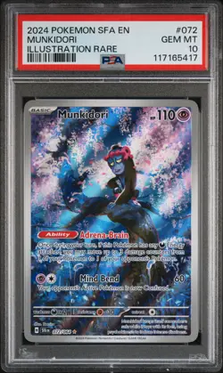 2024 POKEMON SFA EN-SHROUDED FABLE ILLUSTRATION RARE #072 MUNKIDORI PSA 10 - Image 1