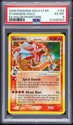 2006 POKEMON EX HOLON PHANTOMS GOLD STAR #102 GYARADOS-HOLO PSA 6 - Image 1