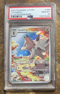 2025 POKEMON JTG EN-JOURNEY TOGETHER ILLUSTRATION RARE #166 LYCANROC PSA 10 - Image 1
