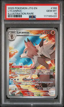 2025 POKEMON JTG EN-JOURNEY TOGETHER ILLUSTRATION RARE #166 LYCANROC PSA 10 - Image 1