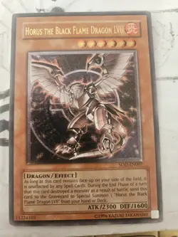 Yugioh Horus The Black Flame Dragon LV6 SOD-EN007 Unlimited Ultimate Rare - VLP - Image 1