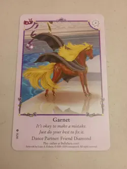 Bella Sara Bella's Ball Garnet 18/55 Dance Partner Friend Diamond Horse Card CCG - Image 1