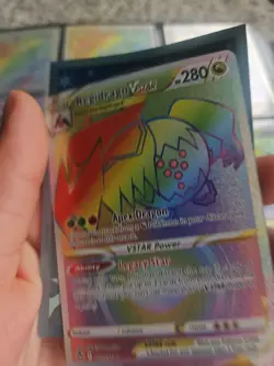 Pokemon TCG Regidrago VSTAR Silver Tempest Rainbow Secret Rare Card 201/195 - Image 1