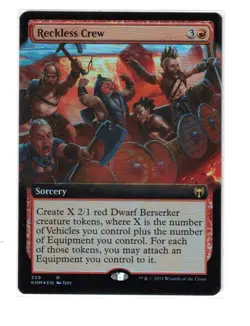 MTG - NM FOIL - Reckless Crew - Extended Art - Kaldheim 359 - Image 1