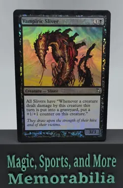 MTG Vampiric Sliver Time Spiral Foil Uncommon Black Magic The Gathering LP - Image 1