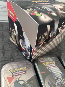 Pokemon Black Bolt + White Flare Unova Mini Tin Display (8) Full Art Set *NEW* - Image 2