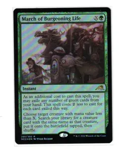 MTG - NM FOIL - March of Burgeoning Life - Kamigawa: Neon Dynasty 201 - Image 1
