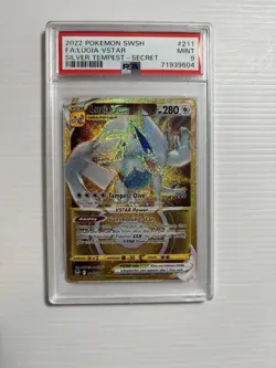 Lugia Vstar Full Art Gold Secret Rare Pokemon 211/195 Silver Tempest - Image 1