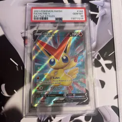 2021 Pokemon Battle Styles #144 Full Art Victini V PSA 10 - Image 1