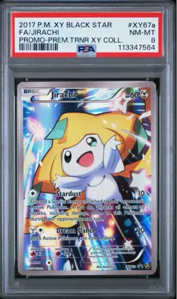 2017 POKEMON XY BLACK STAR PROMO PREM TRAINER XY COLL FULL ART/JIRACHI PSA 8 - Image 1