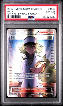 2017 POKEMON PREM TRAINER XY COLL PROMO #105A FULL ART/N PSA 8 - Image 1