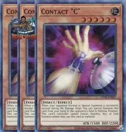 Yugioh! 3x Contact "C" OP18-EN007 Super Rare NM - Image 1