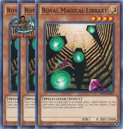 Yugioh! 3x Royal Magical Library OP16-EN016 Common NM - Image 1