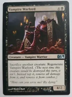 MTG Magic The Gathering Card Vampire Warlord Creature Vampire Warrior Black M14 - Image 1