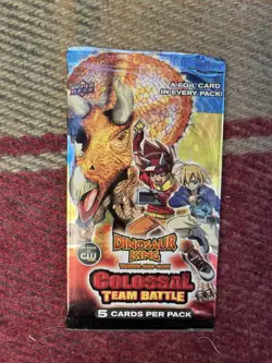 NEW, 2009 UPPER DECK Dinosaur King "Colossal Team Battle" 5-Card Sealed Pack LOT - Image 3
