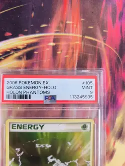 Pokemon Card Grass Energy Pflanzen Energie Holo Ex Holon Phantoms Deutsch PSA 9 - Image 4