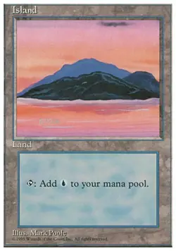 Island C - Medium Play MTG 4th Edition - Image 1