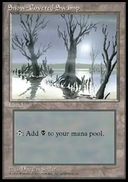 Snow-Covered Swamp - Medium Play MTG Ice Age - Image 1