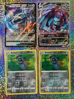 Pokemon TCG Chilling Reign: Full Art 113/198 Metagross VMAX; 112/198 Metagross V - Image 1