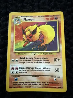 Pokemon Flareon Jungle No Symbol Error 3/64 Holo Rare - Image 1