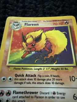 Pokemon Flareon Jungle No Symbol Error 3/64 Holo Rare - Image 2