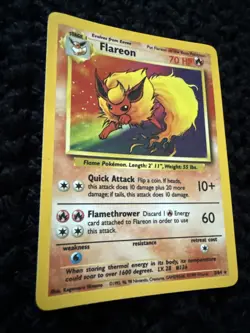Pokemon Flareon Jungle No Symbol Error 3/64 Holo Rare - Image 4