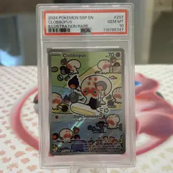 2024 POKEMON SSP EN-SURGING SPARKS ILLUSTRATION RARE #207 CLOBBOPUS PSA 10 - Image 1